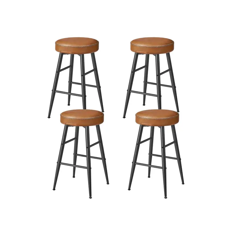 EKHO Colección - Taburetes de Bar para Desayuno Cuero Sintético con Costuras