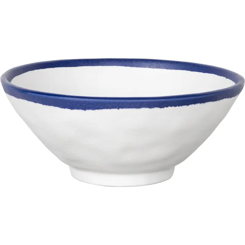 ENSALADERA DE MELAMINA 24 CM BORDE AZUL