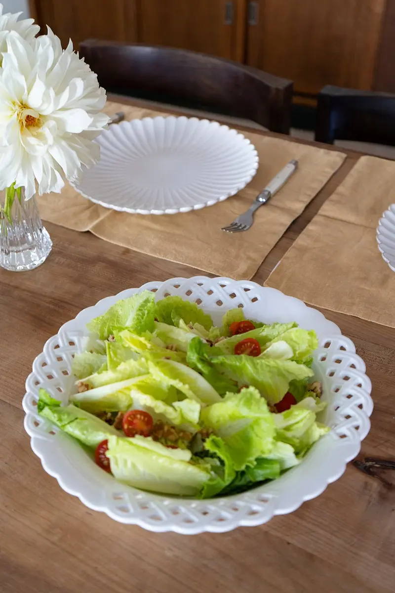 Ensaladera/Frutero De Cerámica Calada Blanca