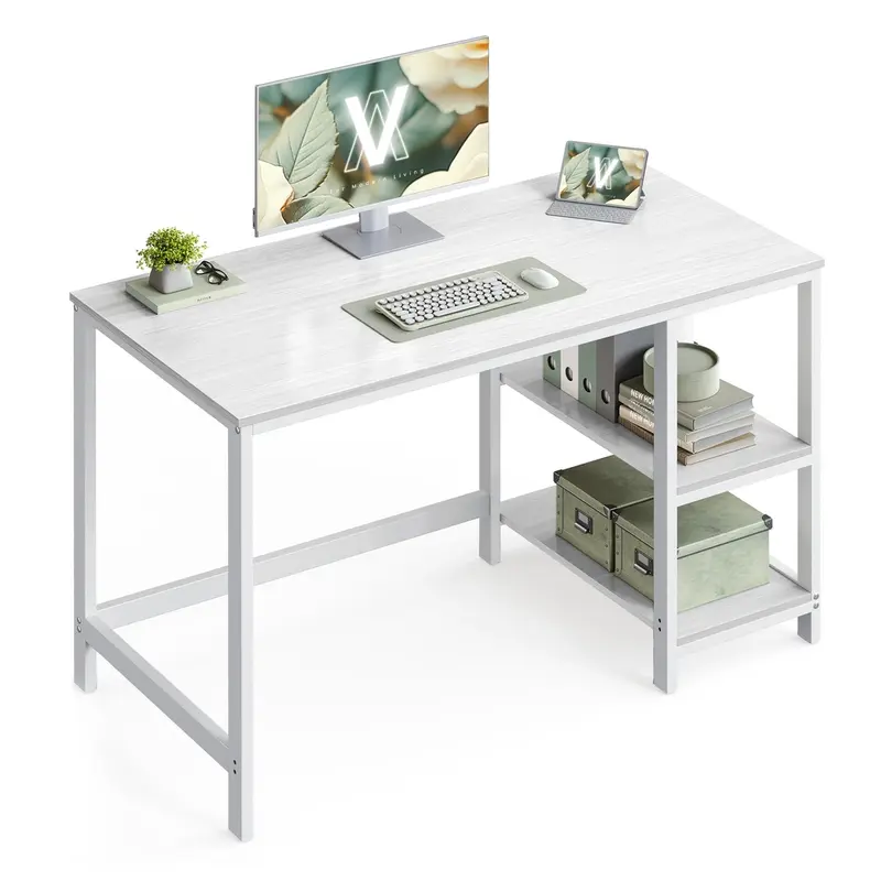 Escritorio con 2 Estante Moderno Blanco Arce