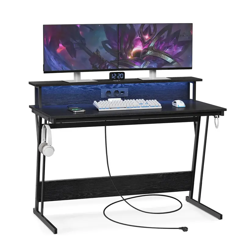 Escritorio con Estante para 2 Monitores