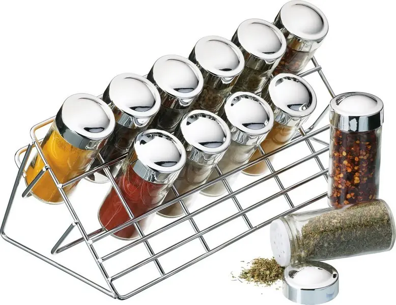 ESPECIERO CROMADO + 12 BOTES KITCHEN CRAFT