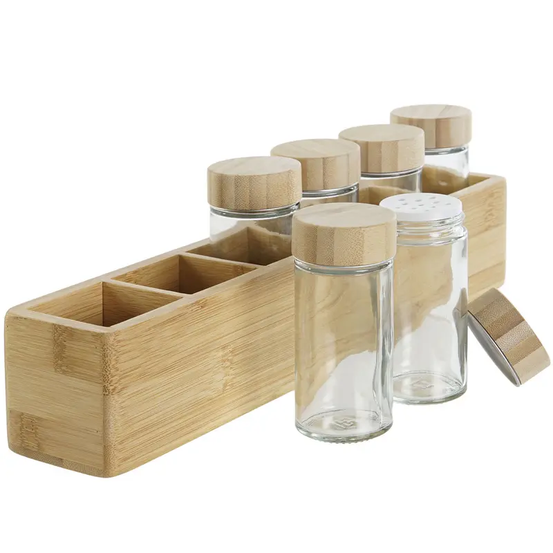 ESPECIERO SET 7 BAMBU CRISTAL 32,5X6,5X6,5 NATURAL