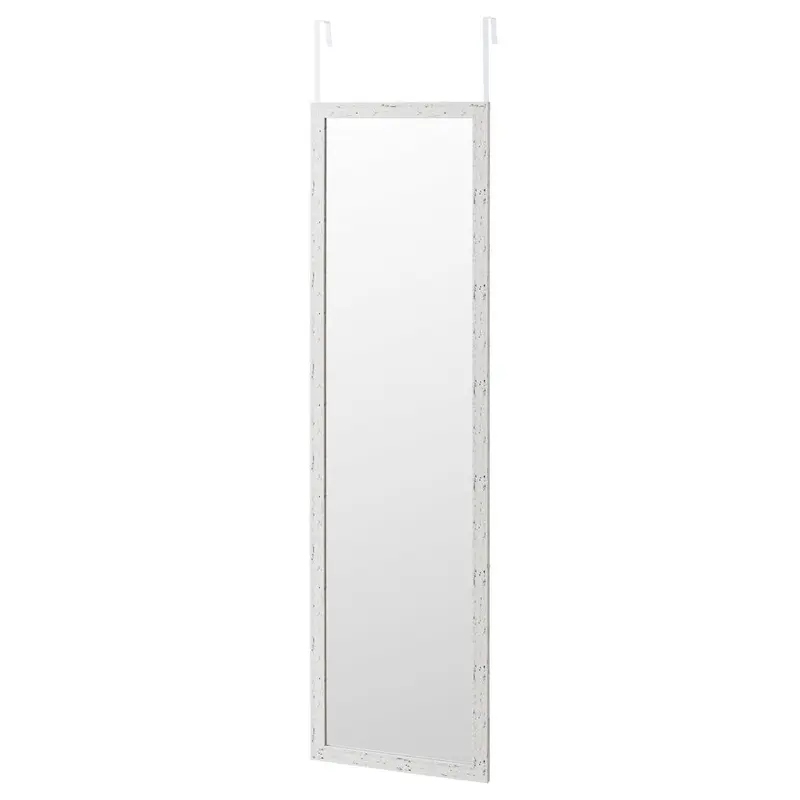 Espejo de cuerpo entero en plástico color blanco envejecido de 35x125cm