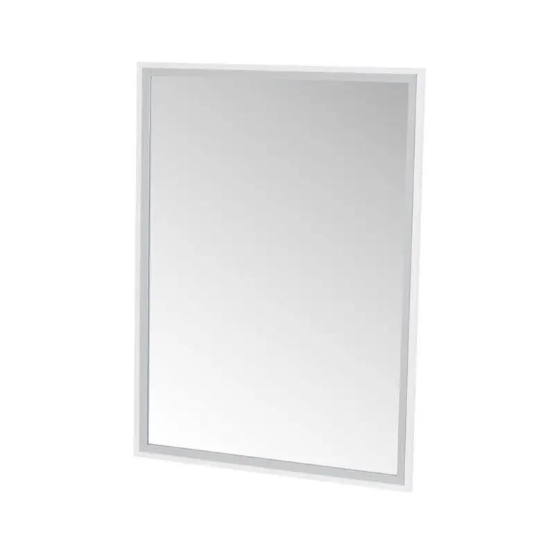Espejo pared rectangular marco blanco y plata decorativo de 54x74 cm