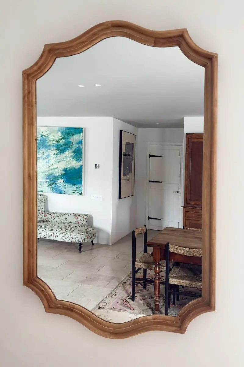 Espejo Rectangular Con Marco De Madera