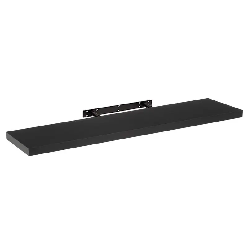 Estante flotante decorativo de madera MDF color negro de 120x23,5 cm