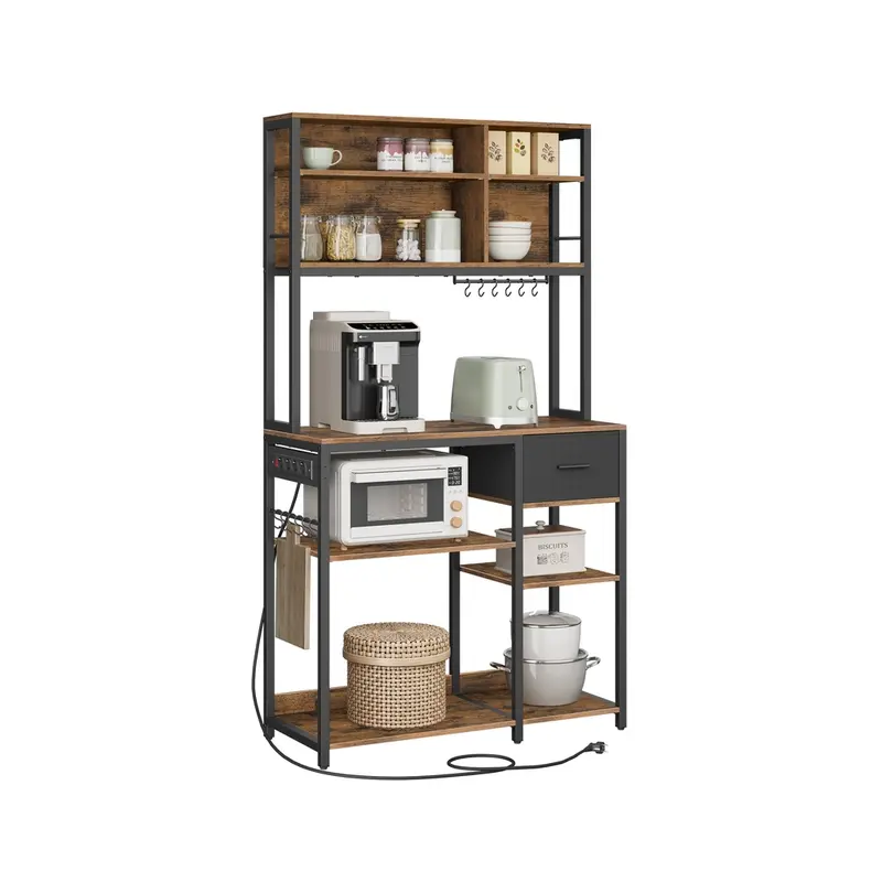 Estantería de Cocina con Multienchufe con Estantes