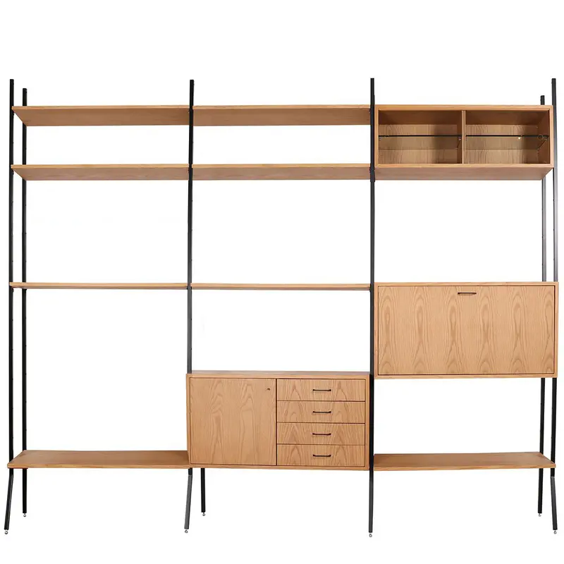 Estantería escandinava con extensión - Roble - 278×230cm