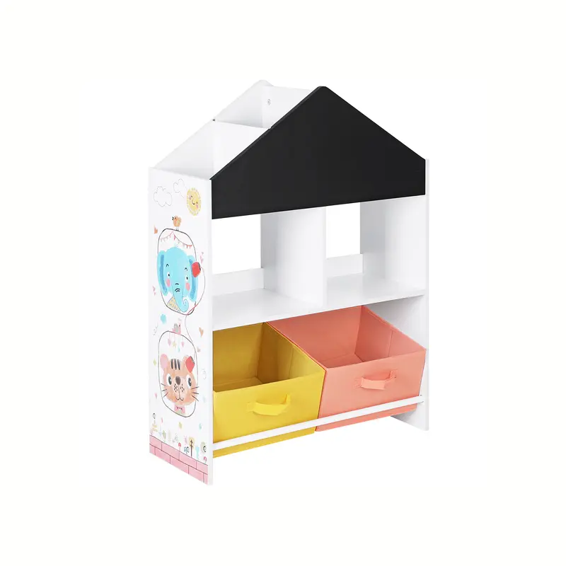 Estantería Infantil de Juguetes y Libros Naranja y Amarillo