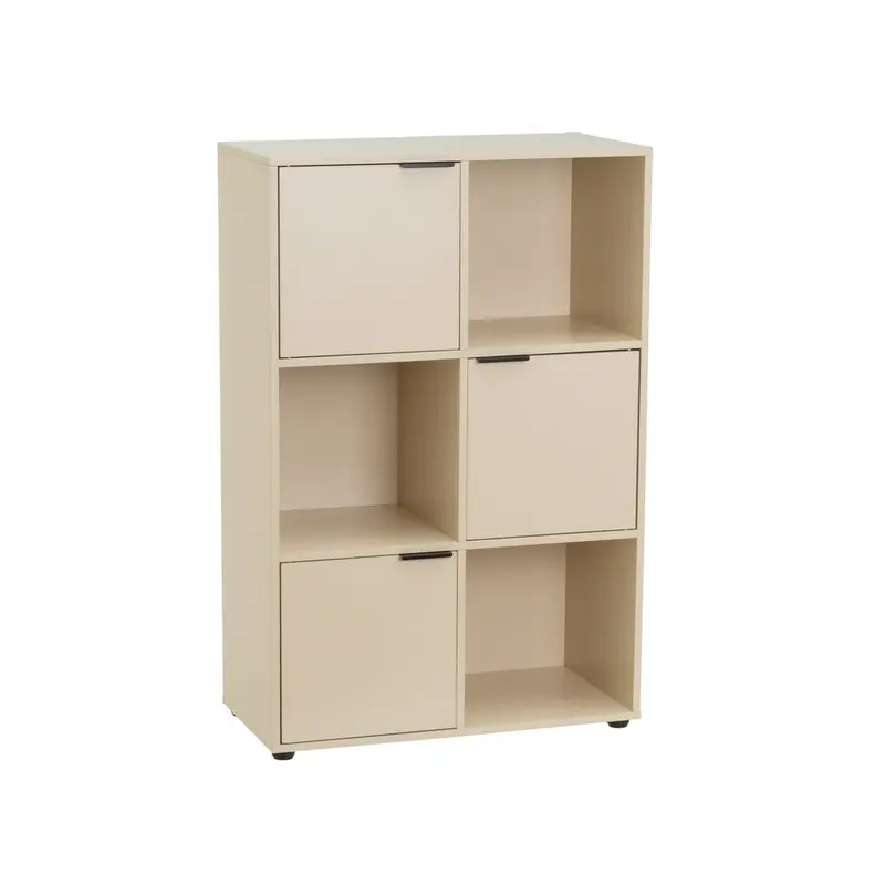 Estantería Mei con 3 puertas beige de 60x29x90 cm en tablero laminado hpl