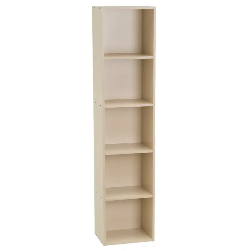 Estantería Mei de 5 baldas beige de 30x24x132 cm en tablero laminado hpl