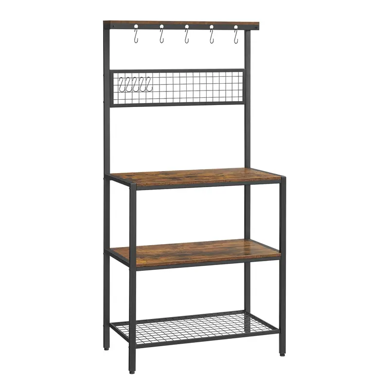 Estantería para Utensilios de Horno de Microondas Marrón Rústico