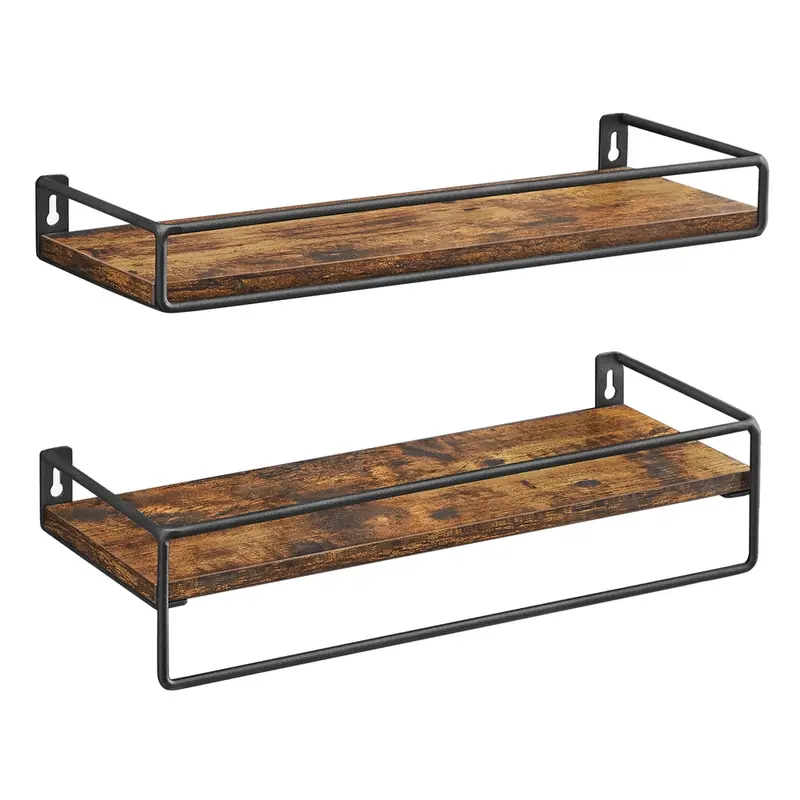 Estantes de pared flotantes con varilla para cocina y dormitorio