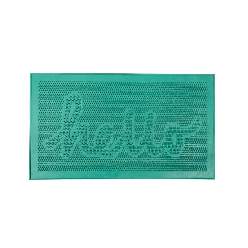 Felpudo de goma “Hello” verde