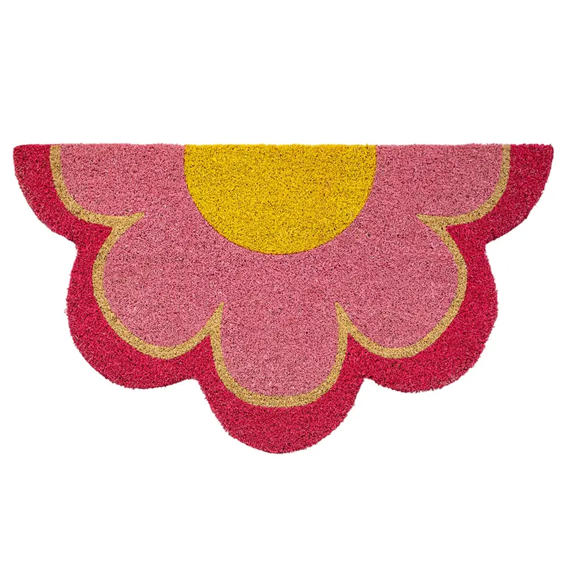 Felpudo "Flor" rosa