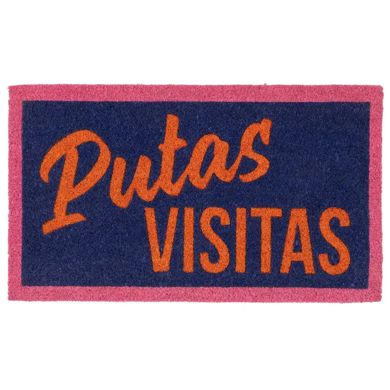 Felpudo "Putas visitas” multicolor