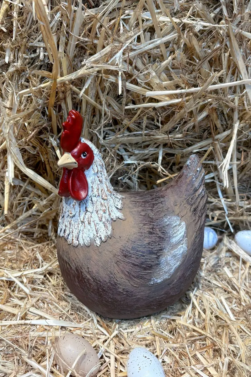 Figura Decorativa Gallina Marrón