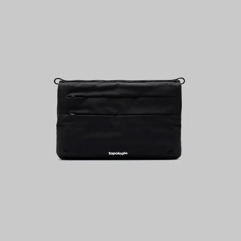 Flat Sacoche Small Black Tech Sateen