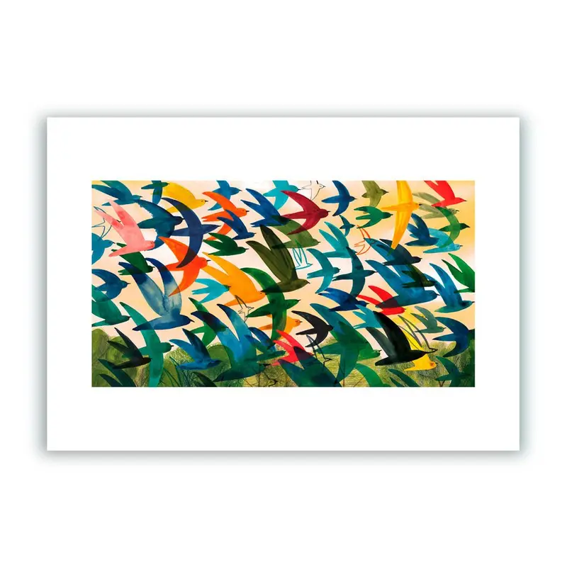 Flock of Colors Impresión Giclée