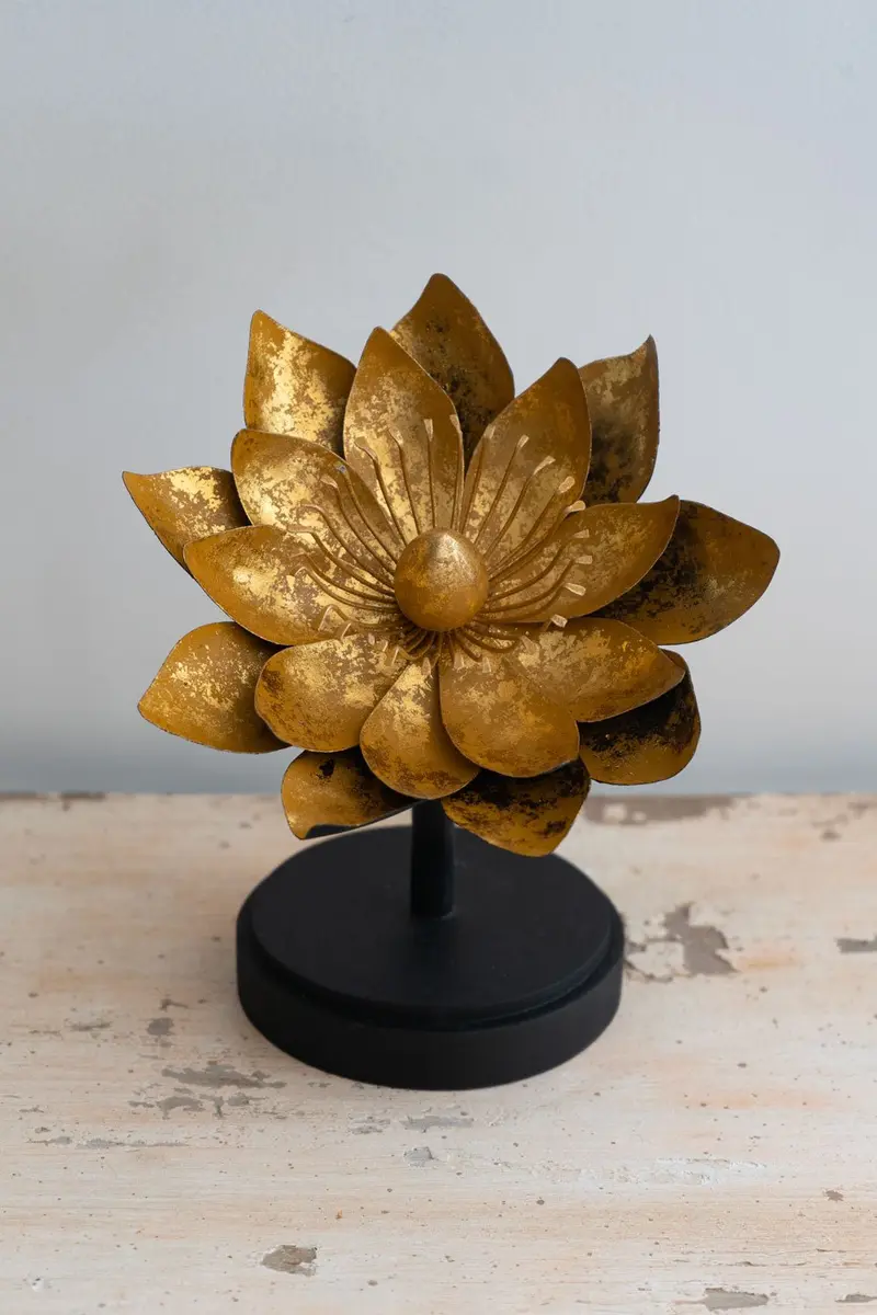 Flor Decorativa Diseño Lirio Dorada