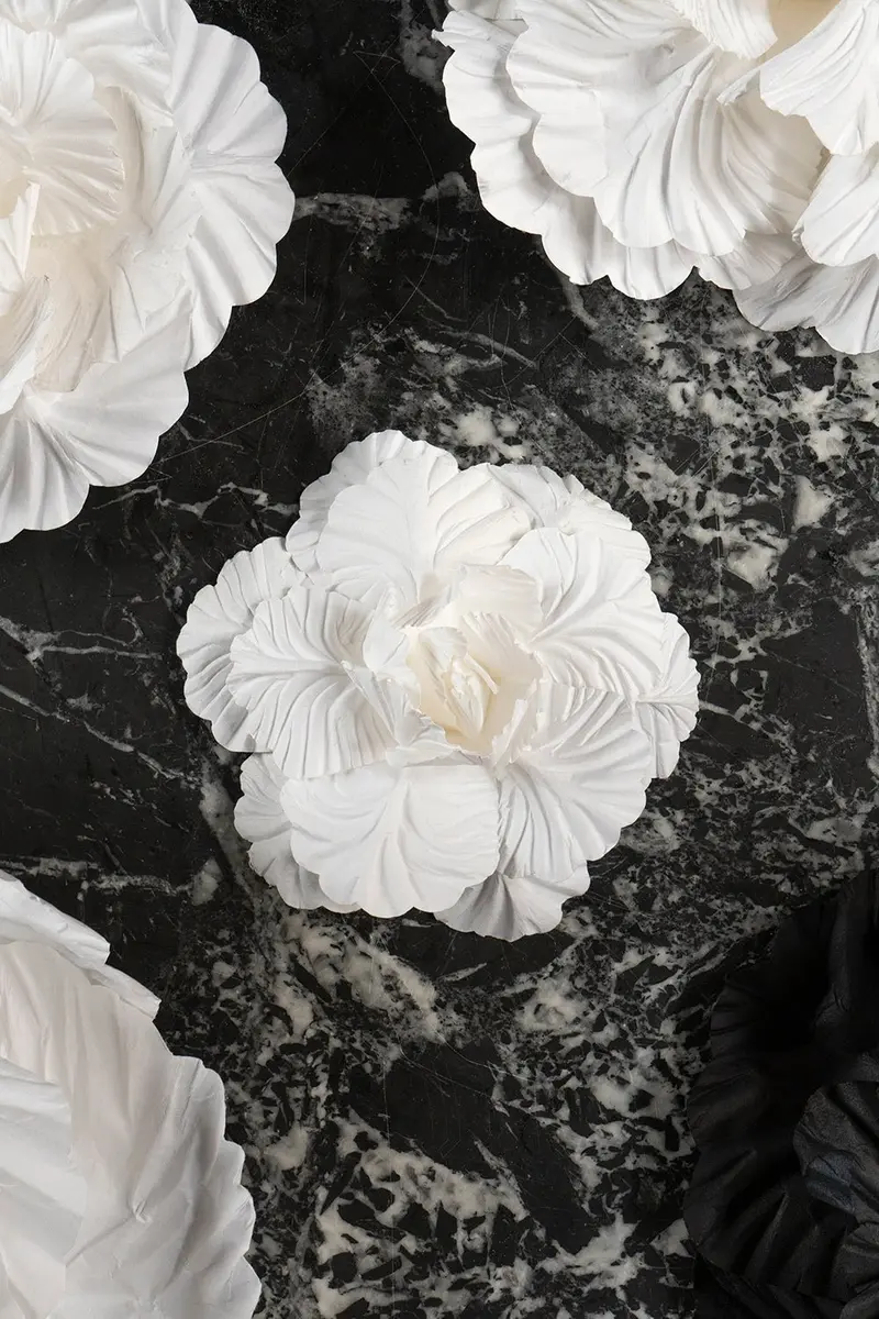 Flor Iris 15X15 Papel Blanco