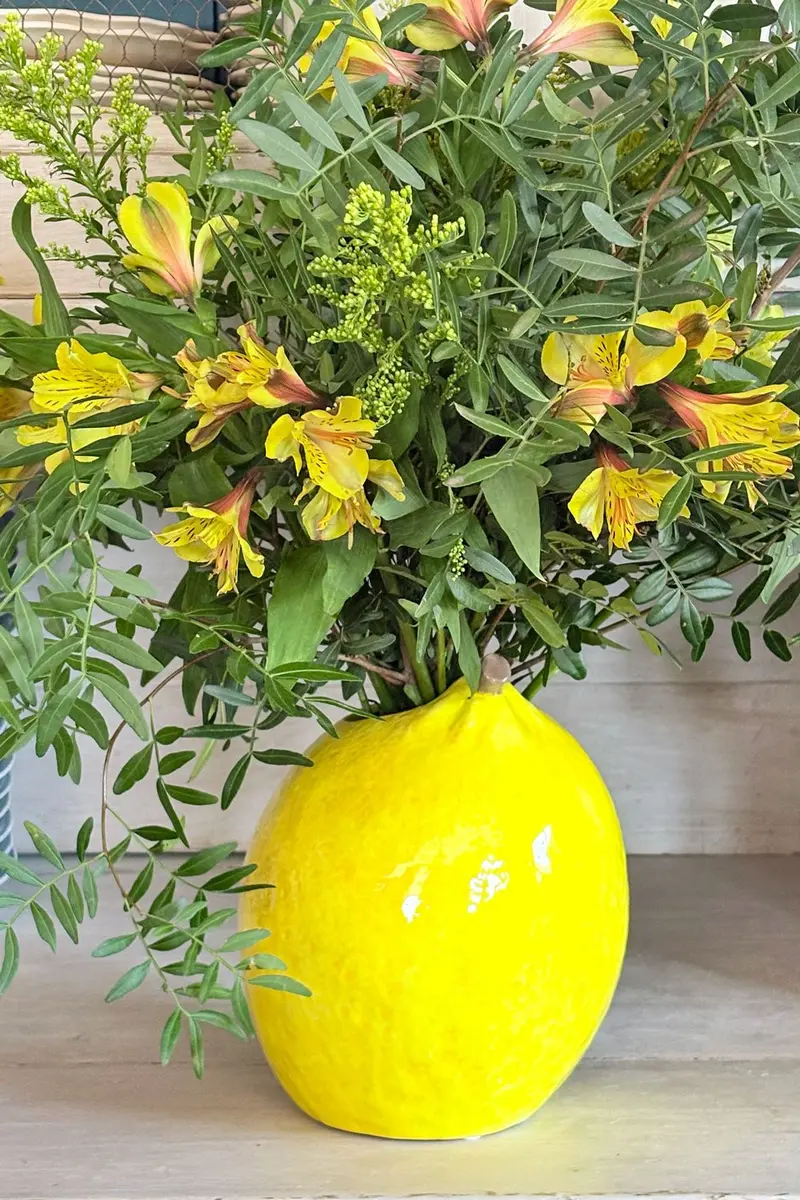 Florero Con Diseño De Limón Grande