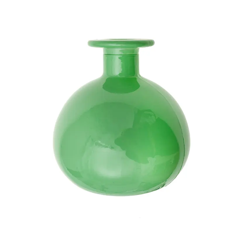 FLORERO DE VIDRIO RECICLADO BOTELLA VERDE