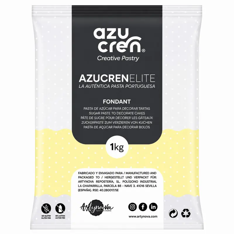 FONDANT AMARILLO LIMON 1 KG ELITE AZUCREN