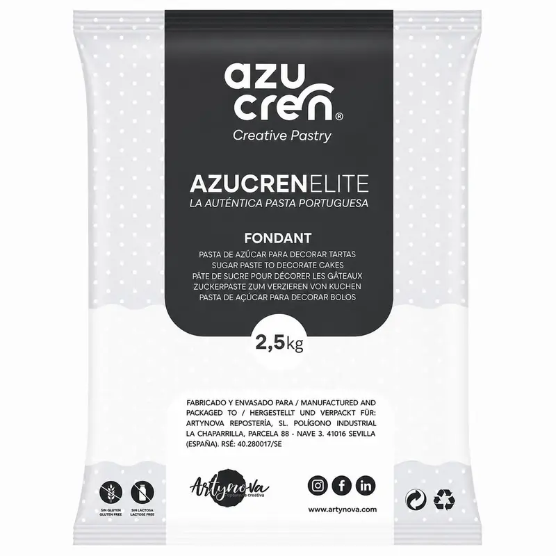FONDANT BLANCO 2,5 KG SIN E-171 AZUCREN