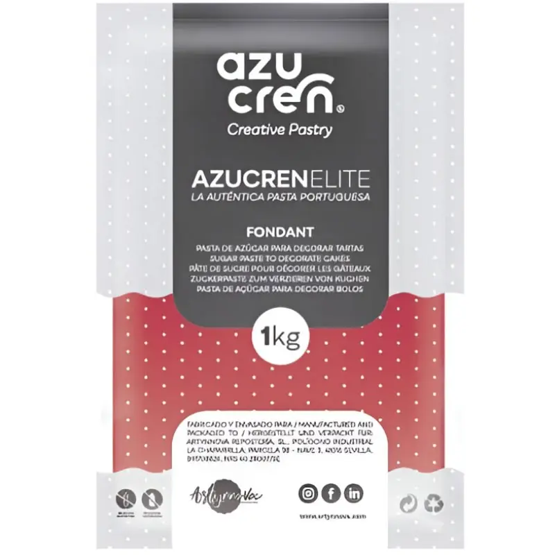 FONDANT ROJO 1KG AZUCREN ELITE