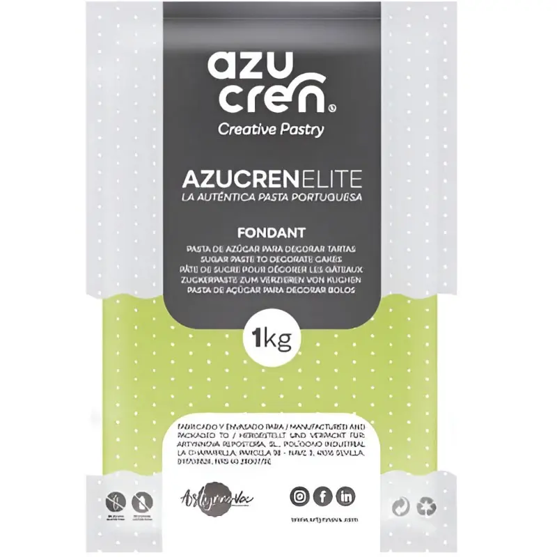 FONDANT VERDE LECHUGA AZUCREN ELITE 1KG