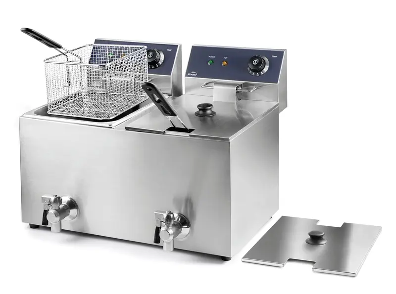 FREIDORA ELECTRICA DOBLE CON GRIFO PROFESIONAL LACOR