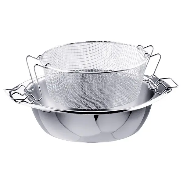 FREIDORA INOX CON CESTILLO Y FONDO DIFUSOR