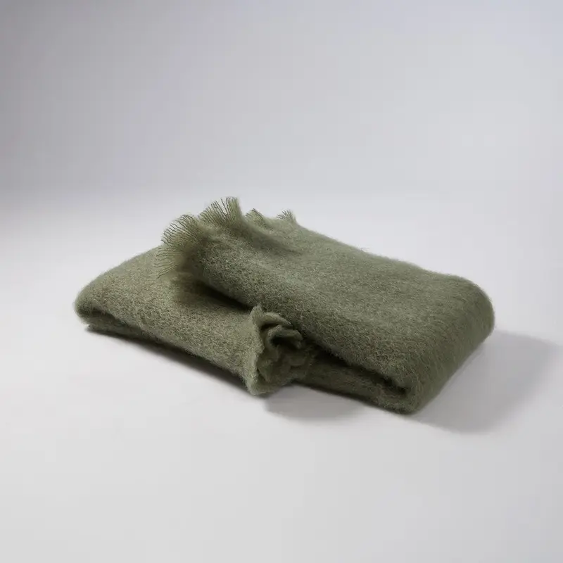 Fular Mohair Olive Green 604 18x170