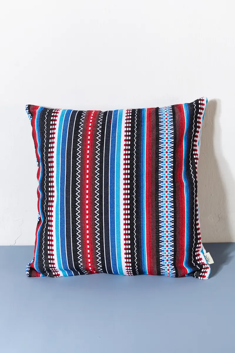 Funda cojín tejido manchego azul 50cmx50cm