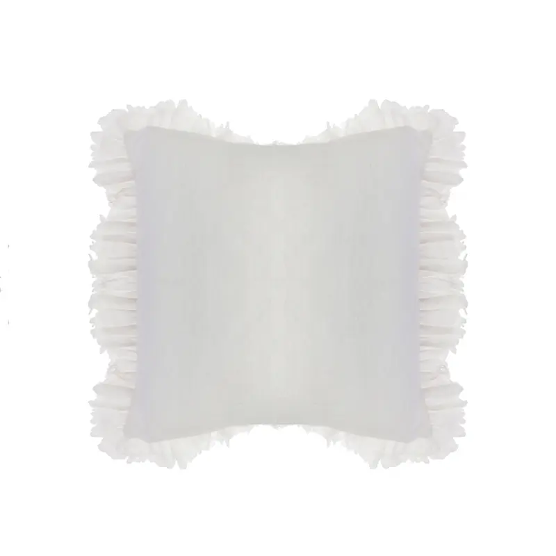 Funda cojín volantes 60x60 cm BL.