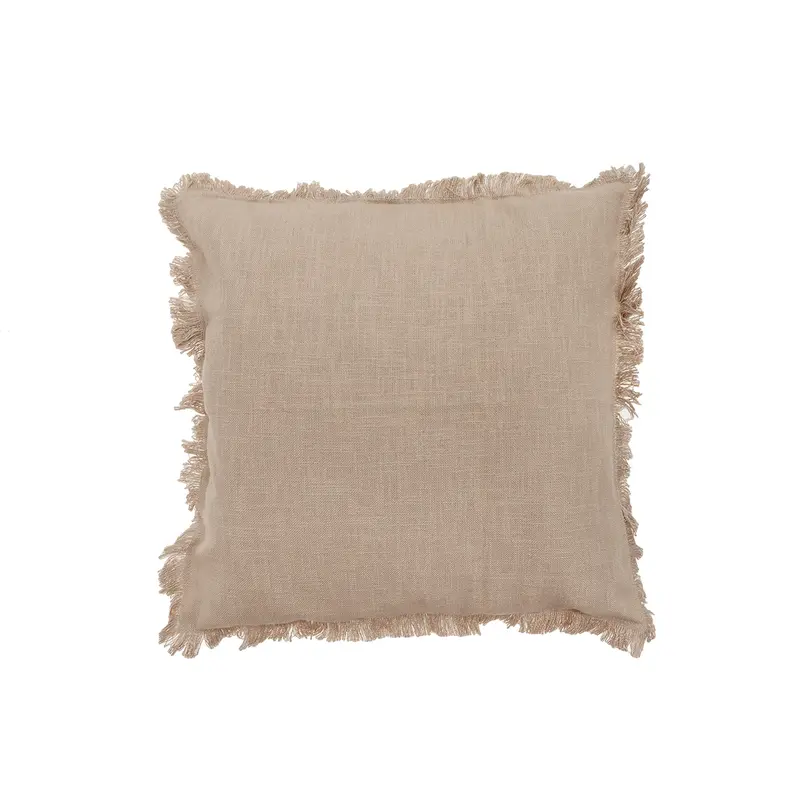 Funda de Cojín de Algodón Beige 45 × 45 cm