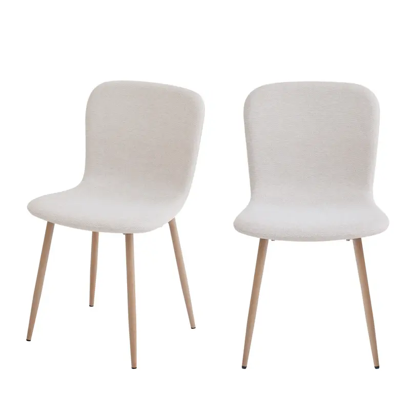 Gaston - Lote de 2 sillas de tela con patas efecto madera