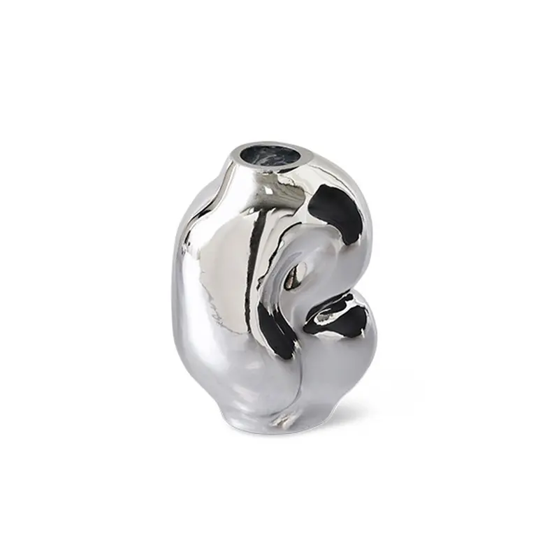 Gleam Glass Small Vase Chrome