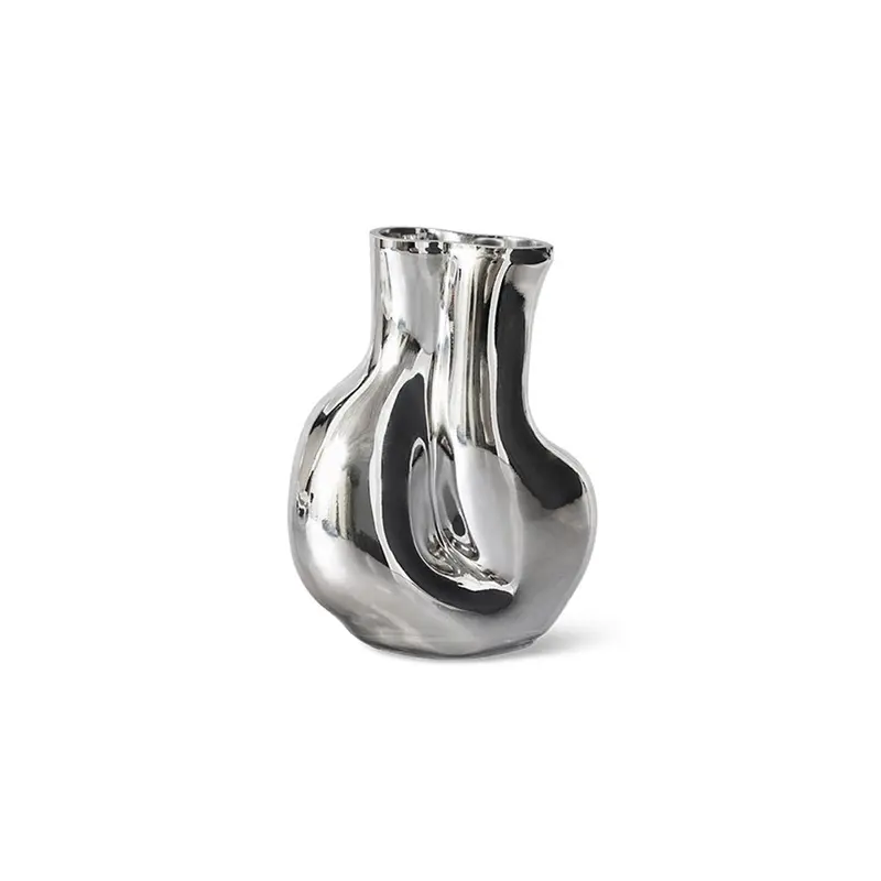 Gleam Glass Vase Medium Chrome