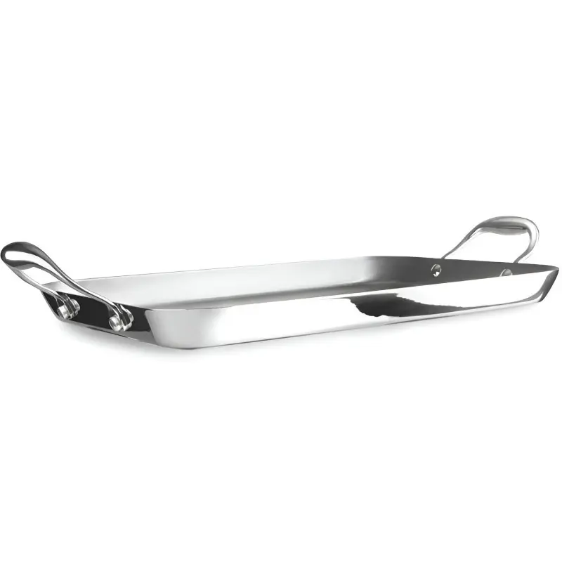 GRILL PLANCHA INOX TRIPLY NATURAL 38X25CM IBILI