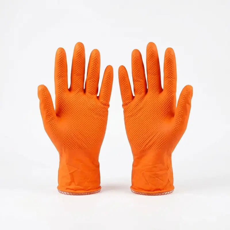 Guantes de nitrilo diamantado naranja sin polvo 50 uds | Tallas M, L y XL