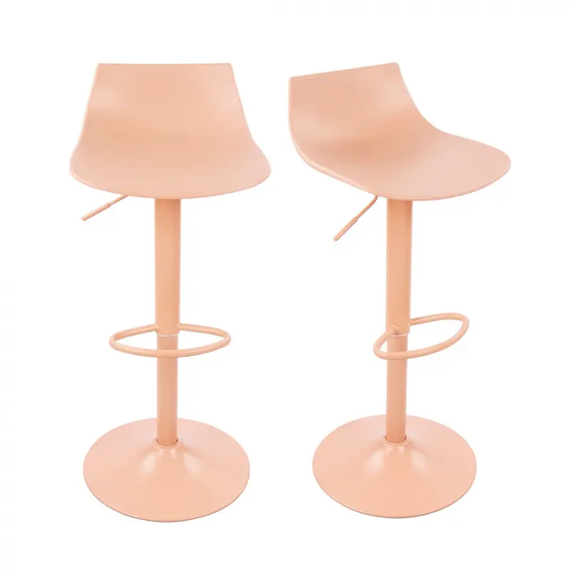 Heribo - Lote de 2 taburetes de bar ajustables de plástico y metal H58-79cm