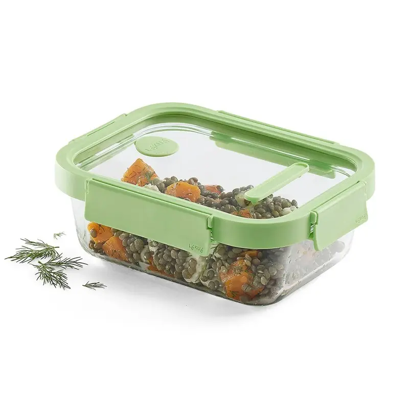 HERMETICO 100% VIDRIO 1050ML RECTANGULAR LEKUE