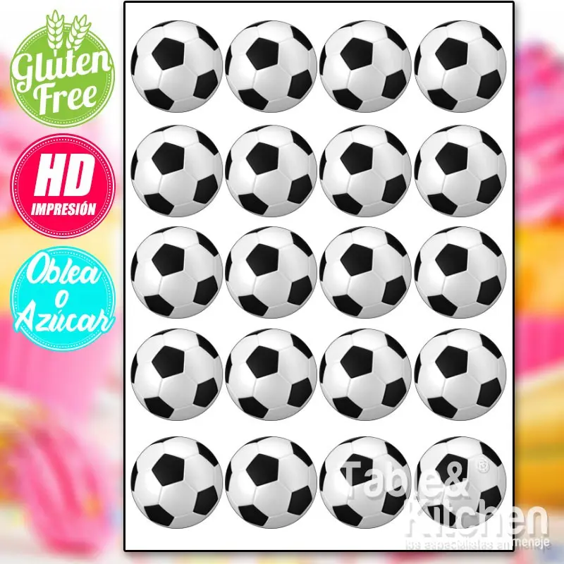 IMPRESIÓN COMESTIBLE PARA GALLETAS BALONES DE FÚTBOL MODELO 001