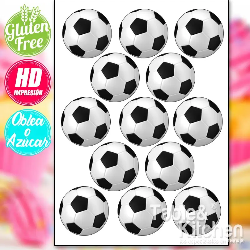 IMPRESIÓN COMESTIBLE PARA GALLETAS BALONES DE FÚTBOL MODELO 002