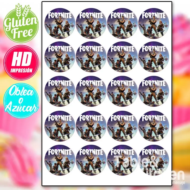 IMPRESIÓN COMESTIBLE PARA GALLETAS FORNITE MODELO 004