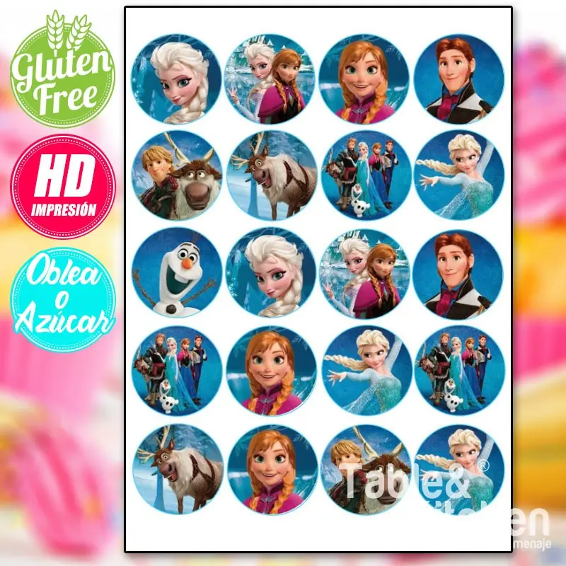 IMPRESIÓN COMESTIBLE PARA GALLETAS FROZEN MODELO 006