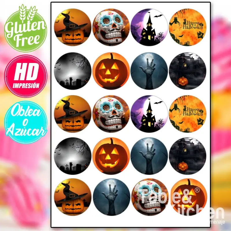 IMPRESIÓN COMESTIBLE PARA GALLETAS HALLOWEEN MODELO 001